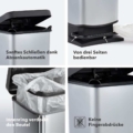 20 liter treteimer mid dicht schliessendem deckel für bad oder küche