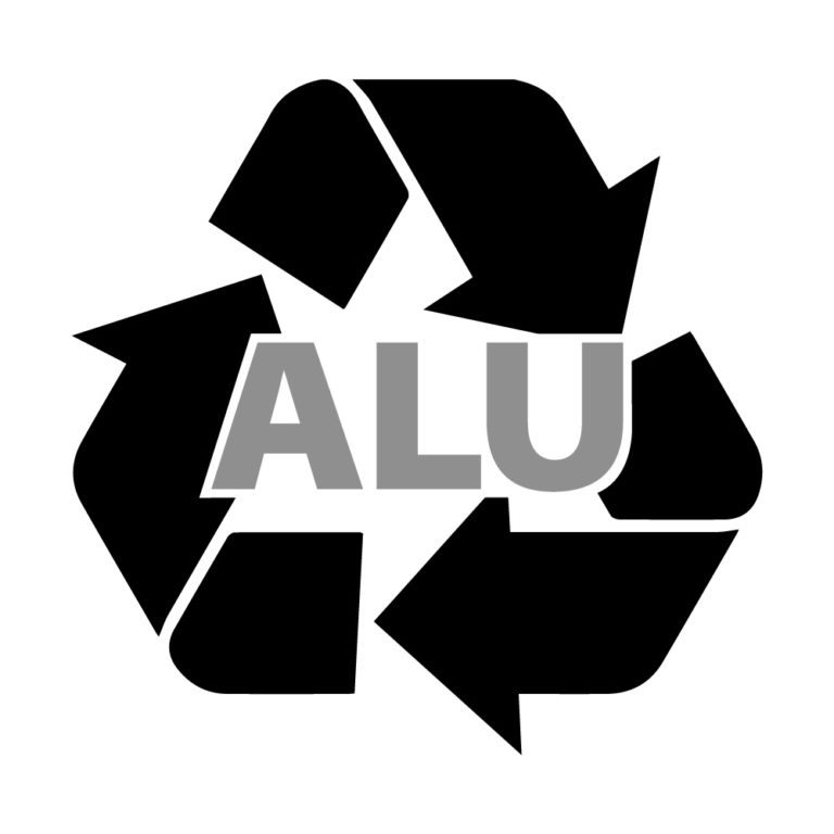 Alu Recycling Aufkleber 10,5 x 10,5cm