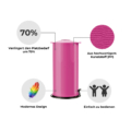 pet presse und aluminium presse die 70% volumen spart aus kunststoff in pink