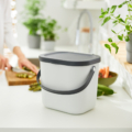 kompostbehälter klein 6 liter in weiss