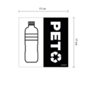 recycling aufkleber sticker mit pet piktogramm outdoor 17 x 17 cm