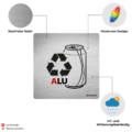 avakuk recyclingplakette aluminium aus chromstahl
