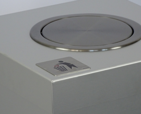 avakuk-aluminium-abfallbehälter-mit-deckel-muelleimer-mit-schwenkdeckel Schwenkdeckel aus Edelstahl für aluminium recyclingbox