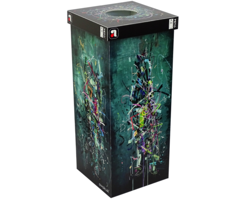avakuk-pet-behaelter-sammelbehaelter-guillermo-kunst-recyclingbox-fix-3-frei-e-commerce 110 Liter Sammelbehälter Kunst für PET mit Deckel