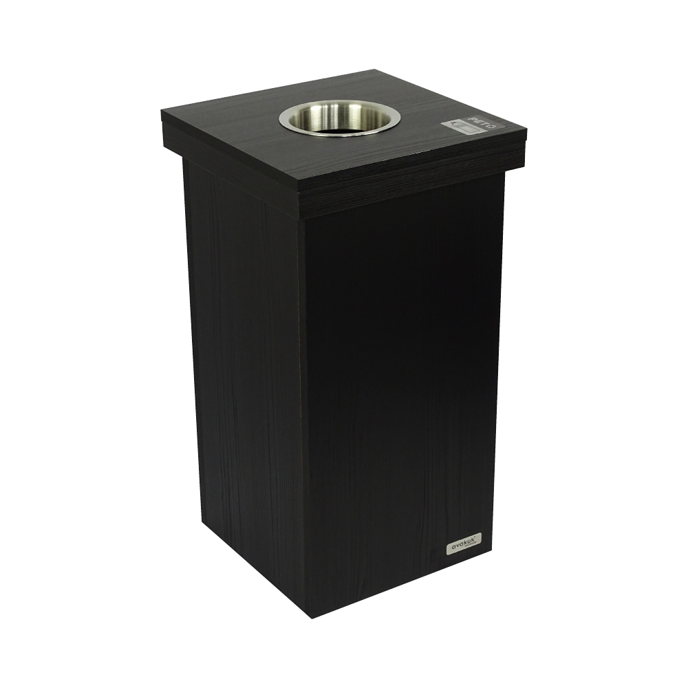 holz recyclingbox schwarz