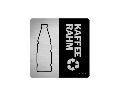 avakuk-kaffeerahm-plakette-chromstahl-geschliffen-70x70mm chromstahl plakette kaffee