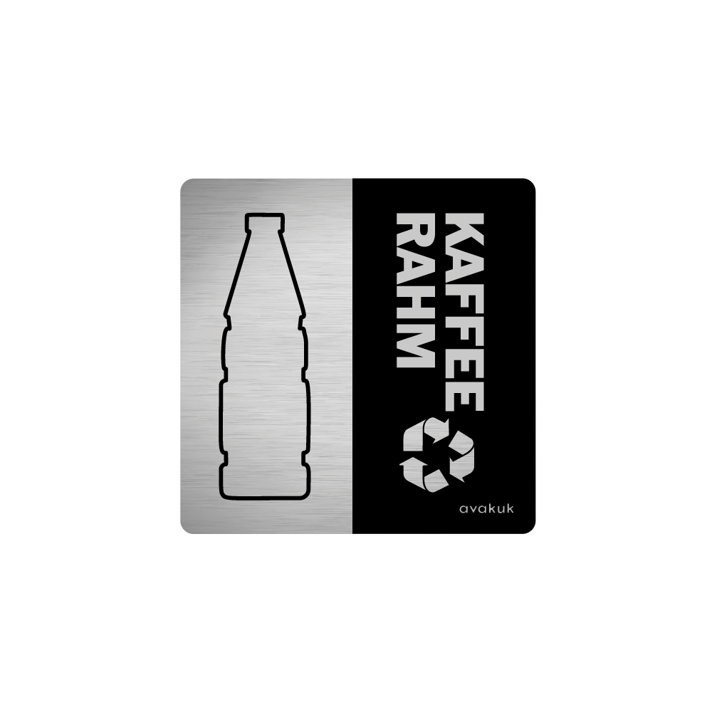 avakuk-kaffeerahm-plakette-chromstahl-geschliffen-70x70mm chromstahl plakette kaffee