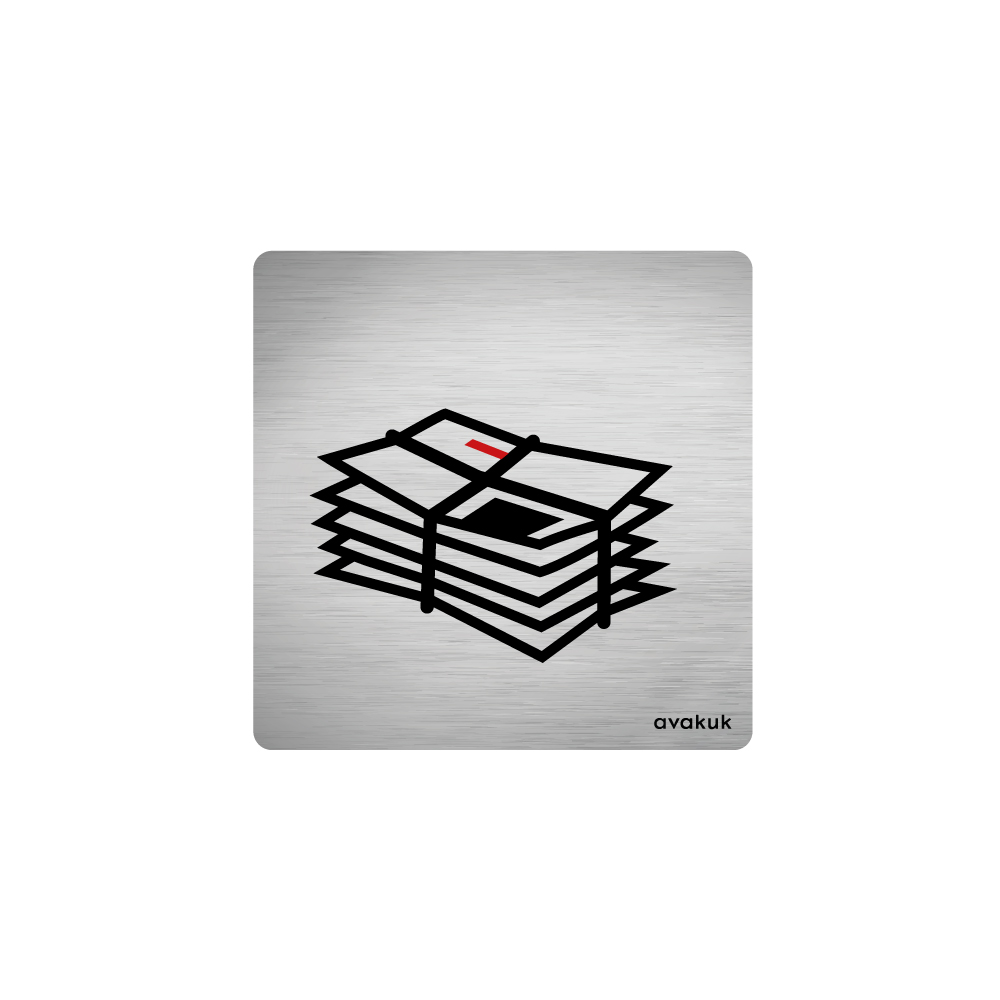 chromstahlplakette altpapier