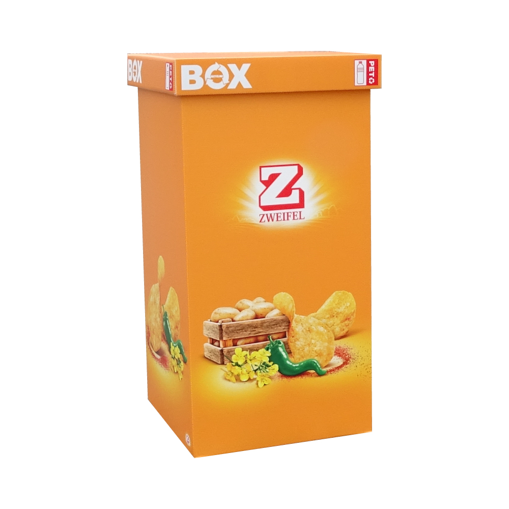 Zweifel-pet-behaelter-sammelbehaelter-personalisiert-recyclingbox zweifel recyclingbox für pet personalisiert