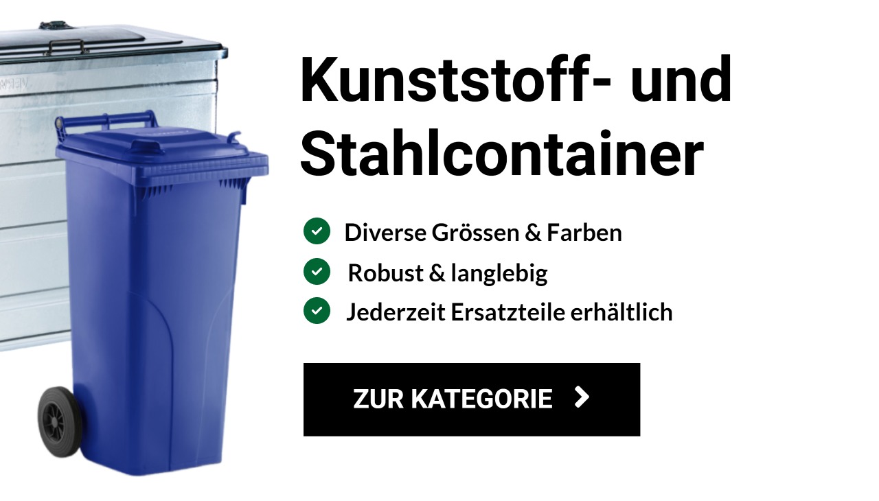 kunststoff und stahlcontainer