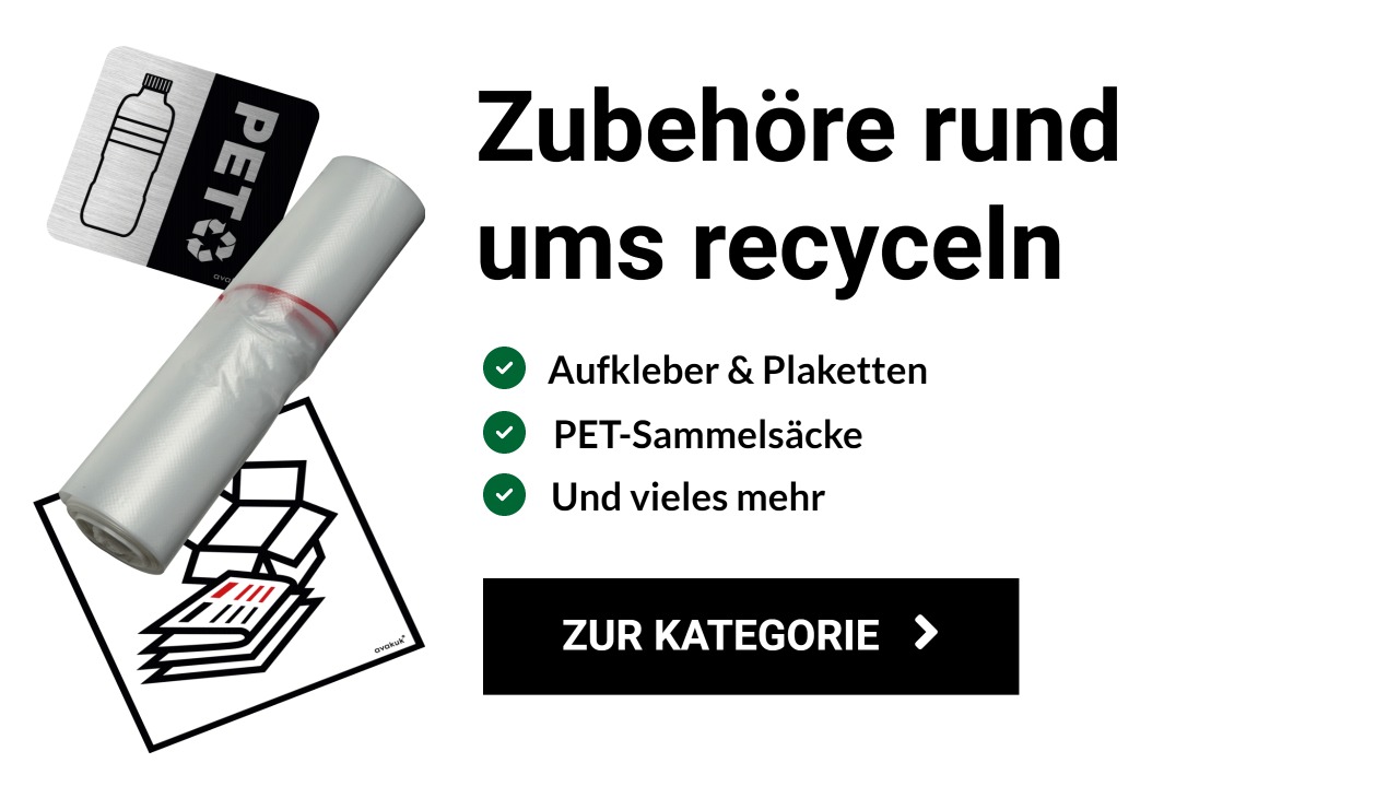 petsack recycling aufkleber und chromstahl plaketten