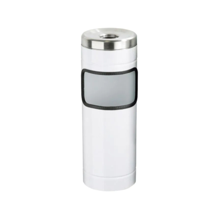 Wandaschenbecher mit Abfalleimer weiss