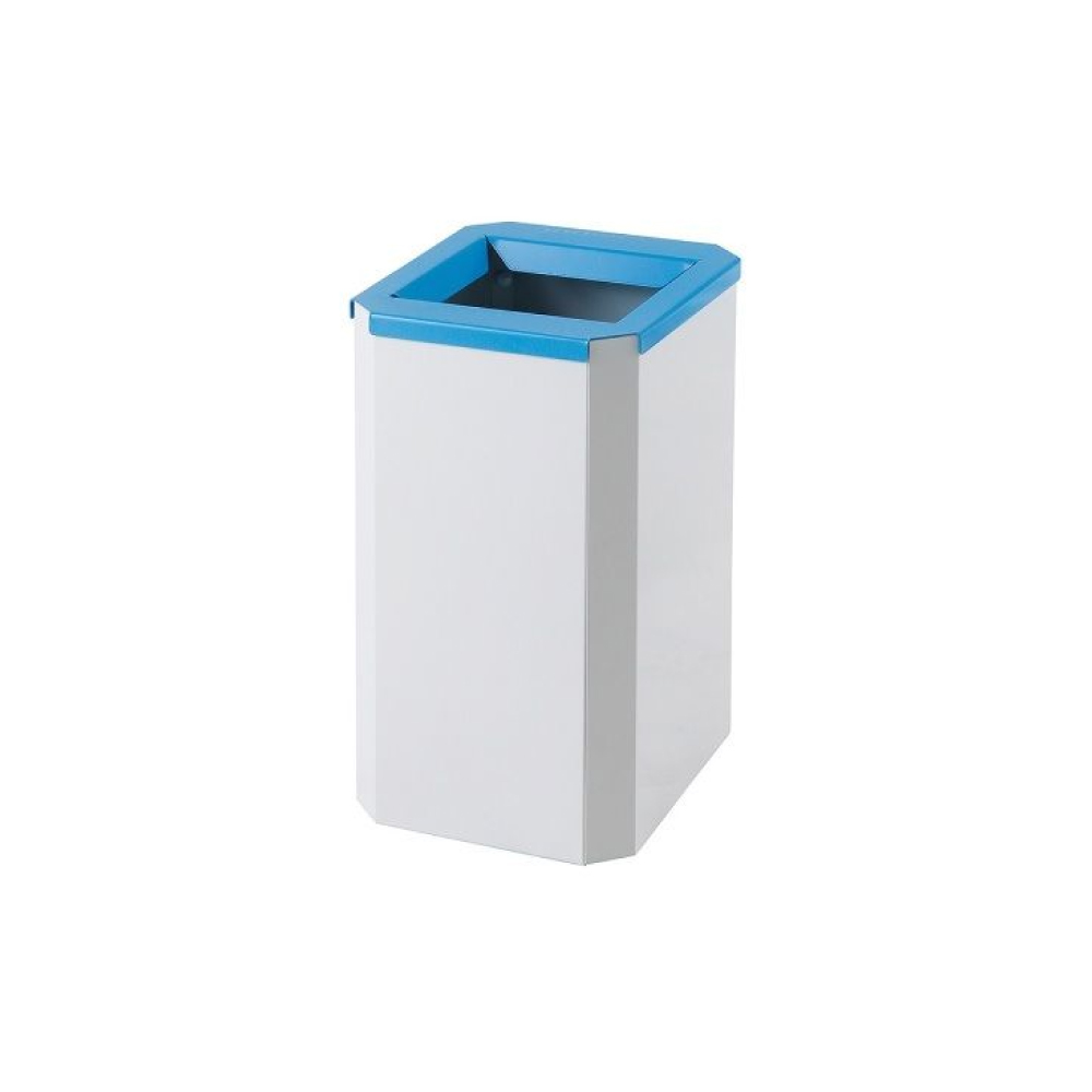 Abfalleimer aus Stahlblech blau