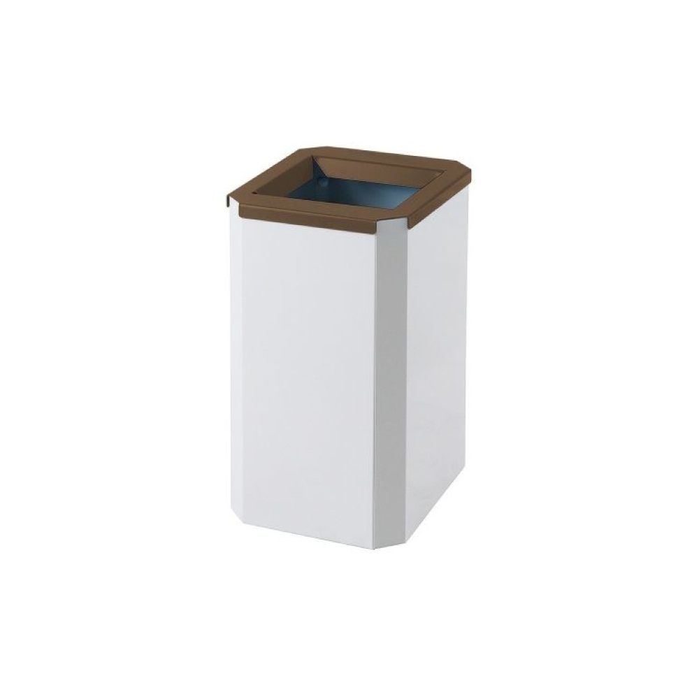 Abfalleimer aus Stahlblech braun