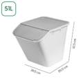 Aufbewahrungsbox mit Deckel stapelbar 37 Liter weiss aus Kunststoff
