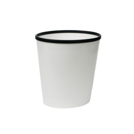 Papierkorb Abfalleimer oval weiss