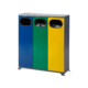 Recyclingstation 3-fach aus verzinktem Stahlblech