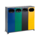 Recyclingstation 4-fach aus verzinktem Stahlblech