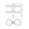 Abfallbehälter zweifach 35 Liter für Aussenbereich technische Zeichnung