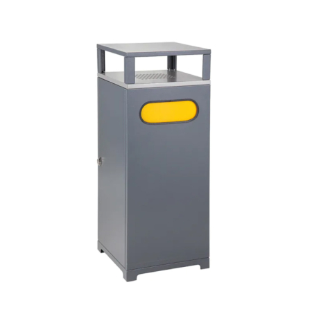 Abfallbehälter Metall verzinkt mit Aschenbecher