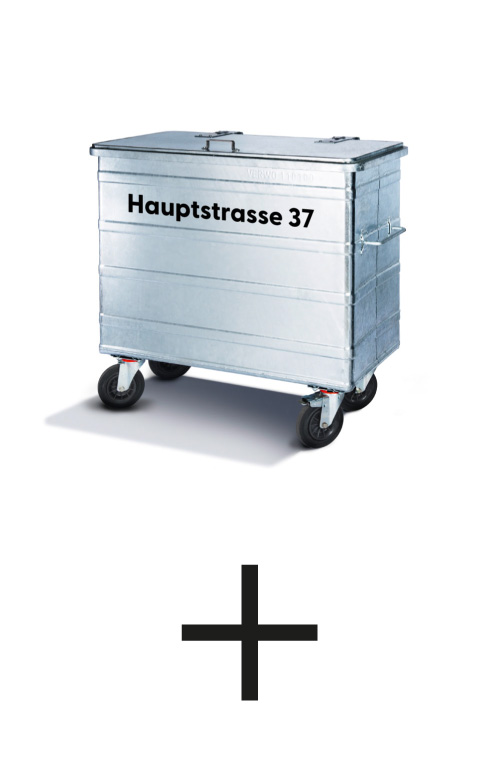 klebebuchtsaben für 4-rad container