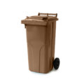 Kunststoffcontainer, 120 Liter, Mülltonne in Braun
