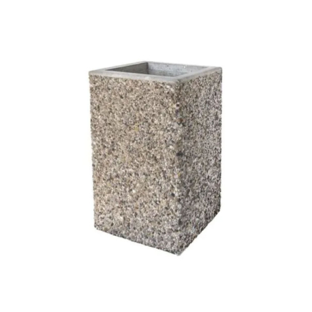 Mülleimer eckig aus Waschbeton mit oder ohne Deckel