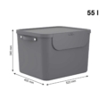Recyclingbehälter Stapelbar 55l Anthrazit
