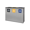 Recyclingstation aus Stahl 3-fach
