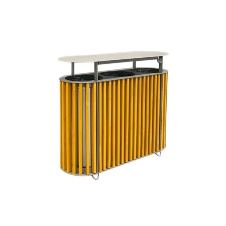 Sammelstation für draussen mit Holzverkleidung